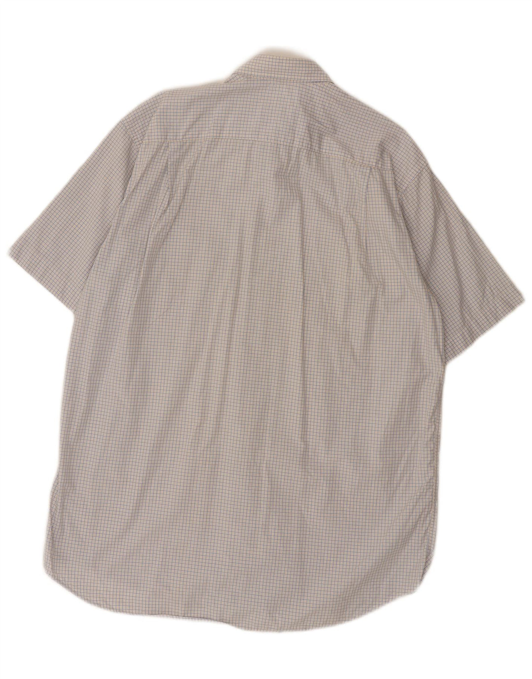 Lacoste camisa masculina de manga curta tamanho 40 algodão xadrez azul médio