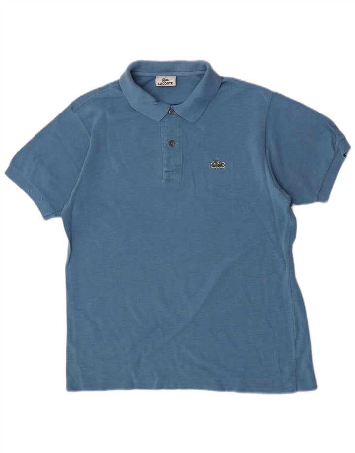 Camisa polo masculina Lacoste tamanho 4 algodão azul médio