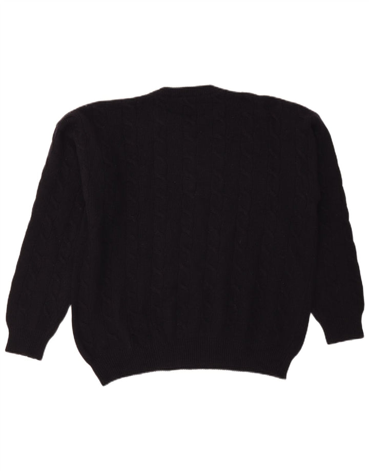 Suéter masculino Zanolini com gola redonda XL lã virgem azul marinho