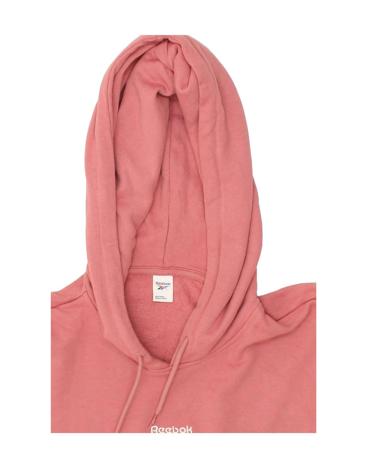 REEBOK Womens Oversized Hoodie Jumper UK 10 Small Pink Cotton Vintage Reebok and Second-Hand Reebok from Messina Hembry 