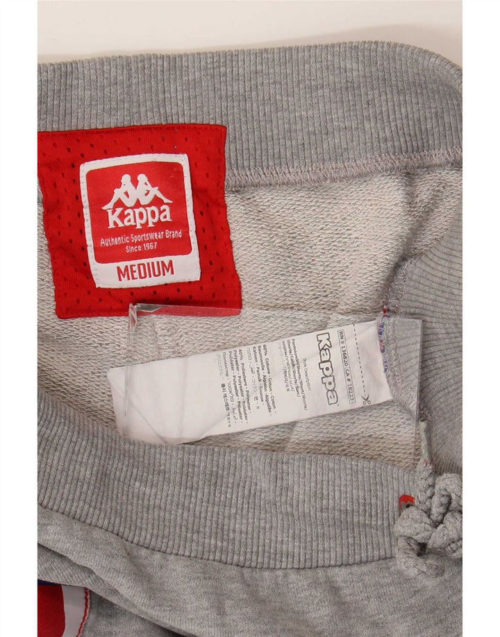 Kappa Mens Graphic Sport Shorts Médio Cinza Colorblock Algodão