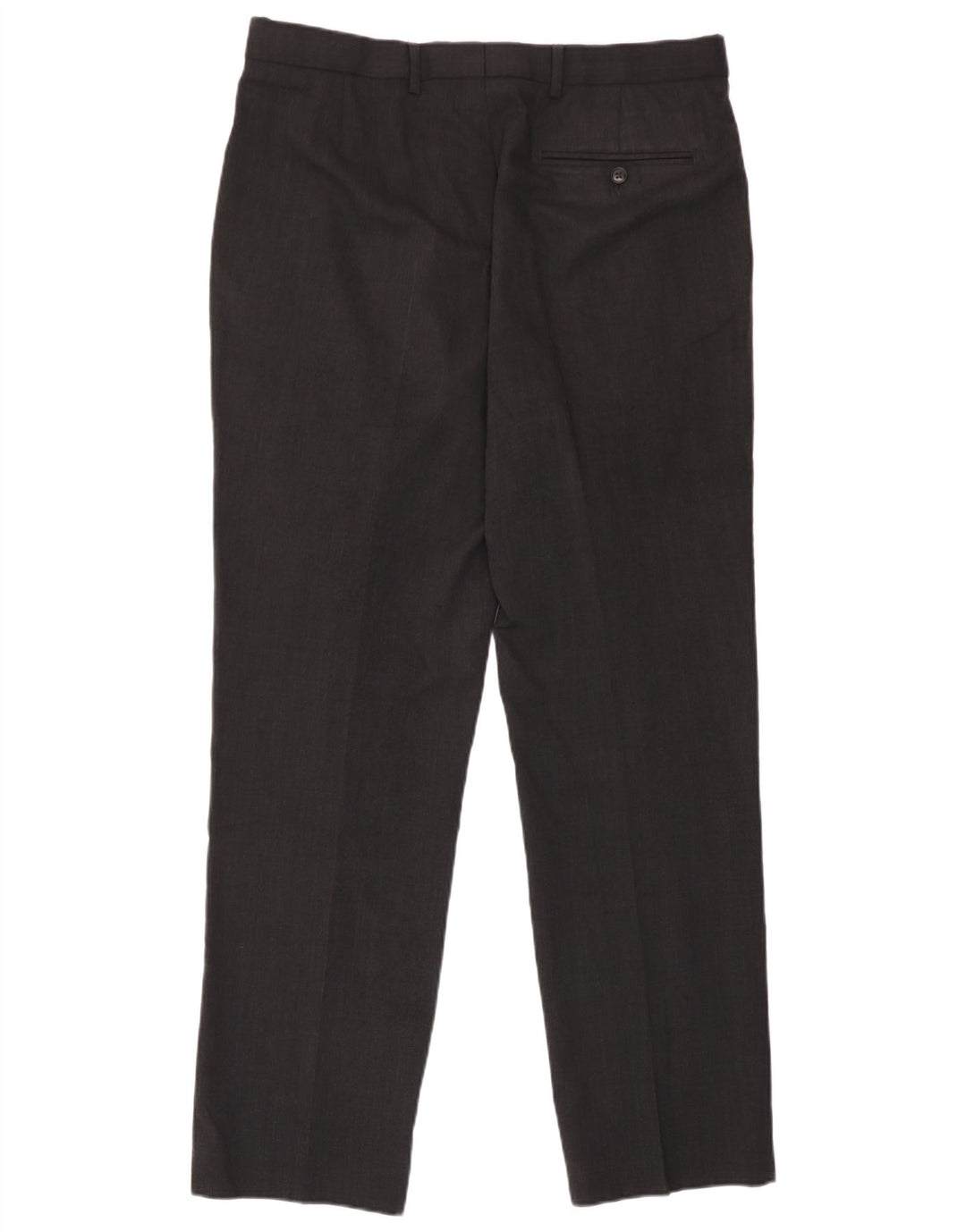 Calça masculina de ajuste regular Marks & Spencer W34 L31 lã cinza