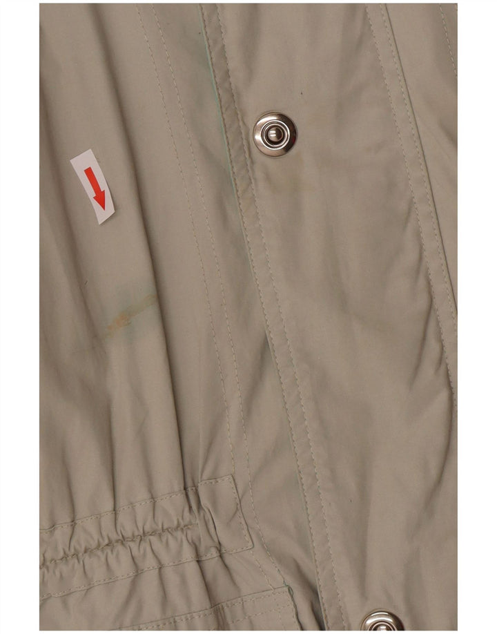 Jaqueta utilitária masculina vintage com capuz IT 48 algodão cinza médio