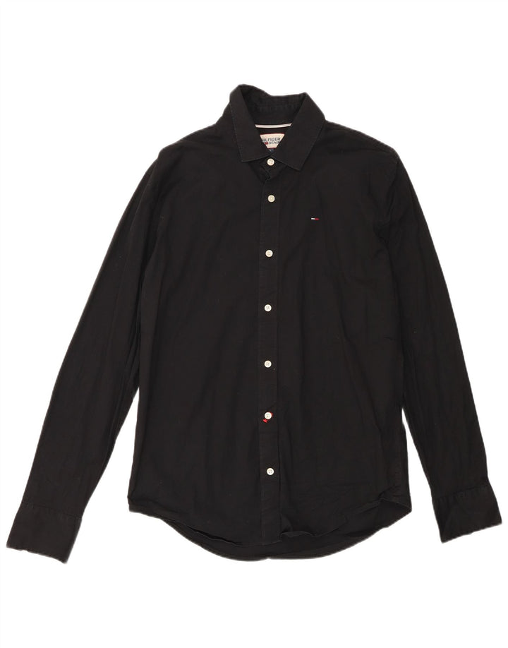 Camisa masculina TOMMY HILFIGER grande algodão preto
