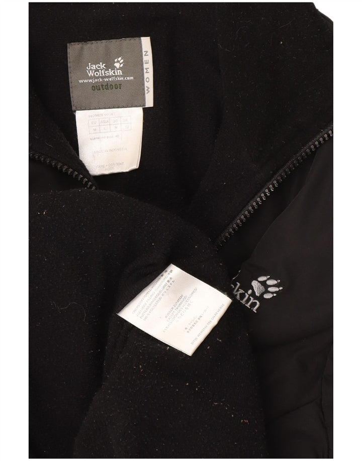 Jaqueta corta-vento feminina Jack Wolfskin UK 12 poliéster preto médio