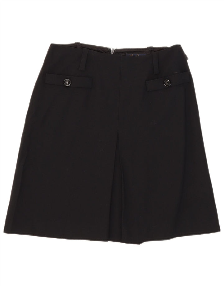 Saia feminina Luisa Spagnoli em linha A IT 40 pequena W28 viscose preta