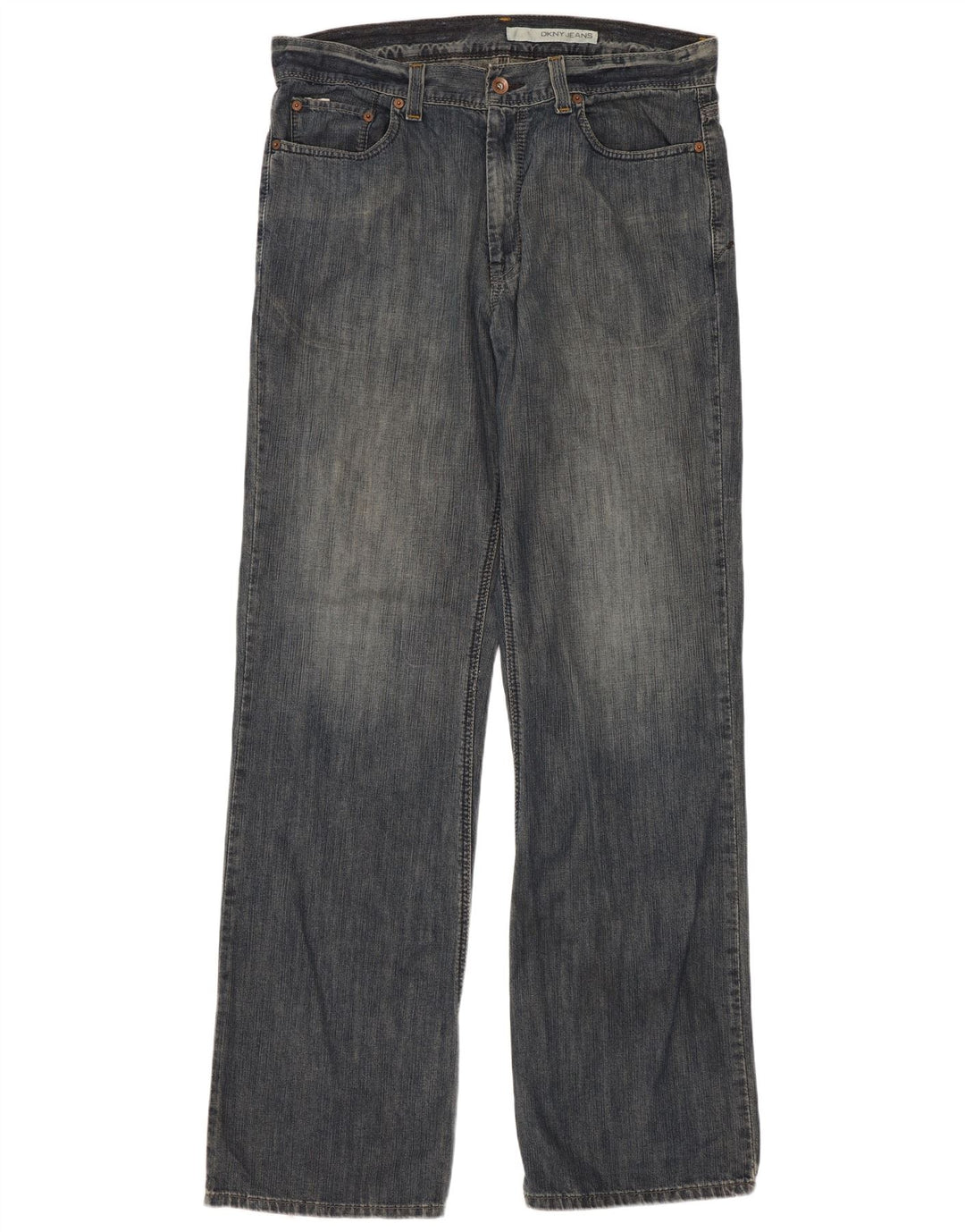 Calça jeans reta masculina Dkny W34 L34 azul algodão