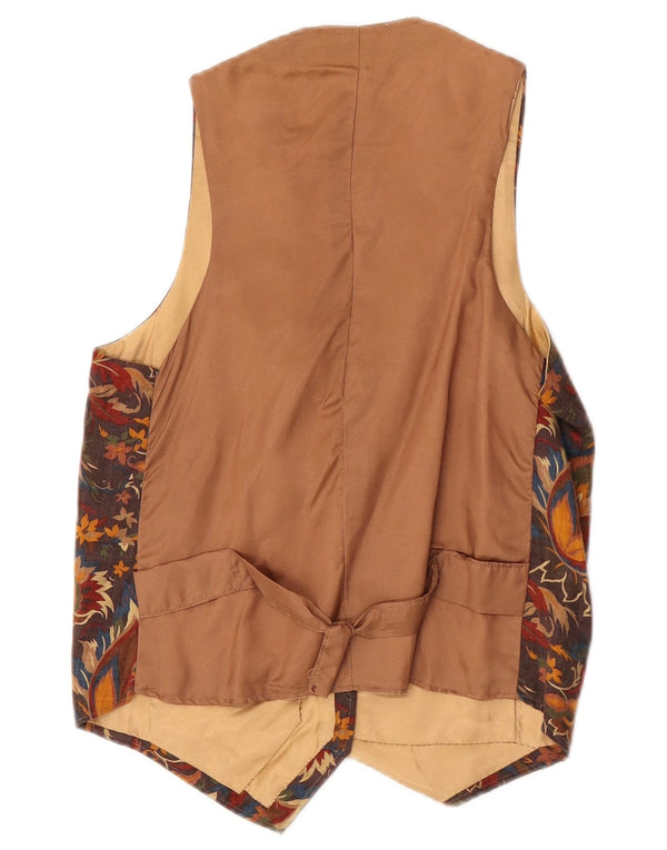 Colete Vintage Masculino XS Marrom Floral