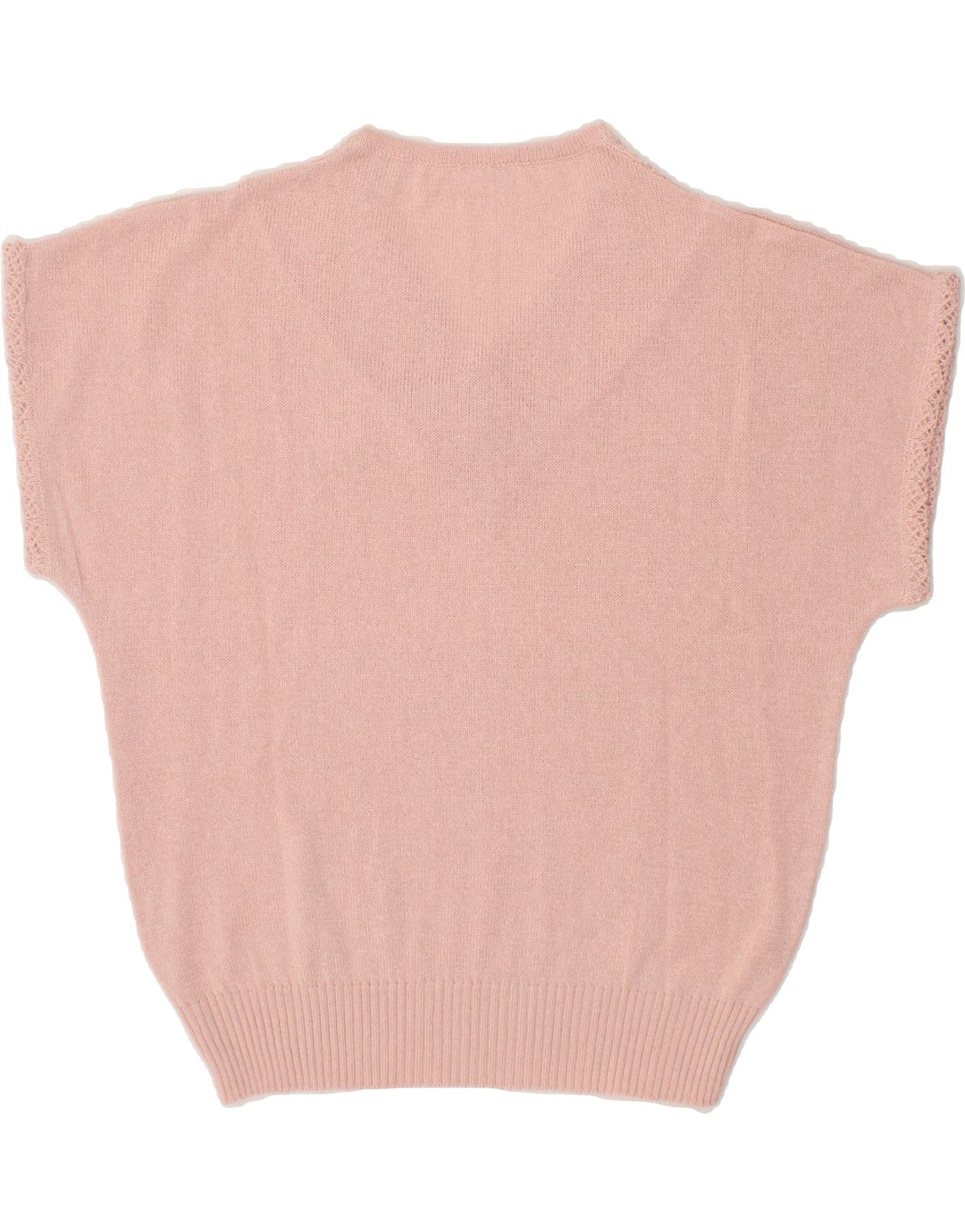VINTAGE Womens Short Sleeve V-Neck Jumper Sweater IT 50 XL Pink Cotton Vintage Vintage and Second-Hand Vintage from Messina Hembry 