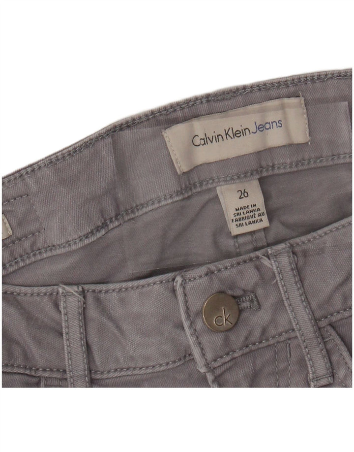 CALVIN KLEIN Calça feminina casual skinny W26 L27 cinza