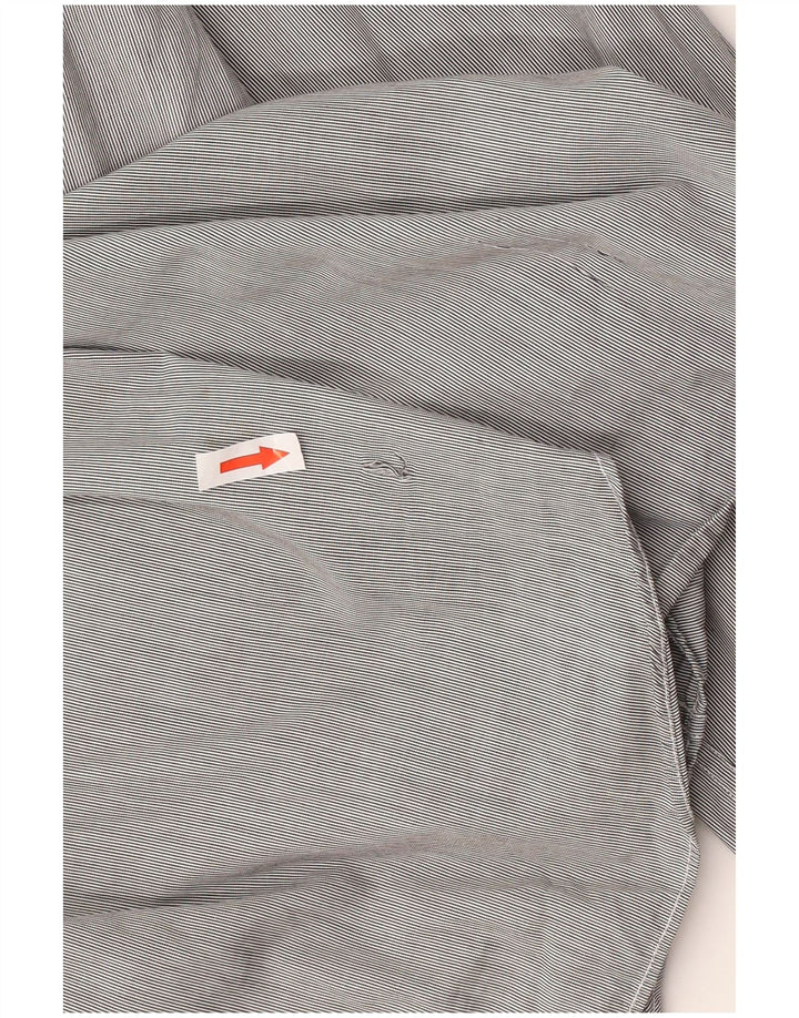Camisa masculina Slim Fit Massimo Dutti XL algodão listrado cinza