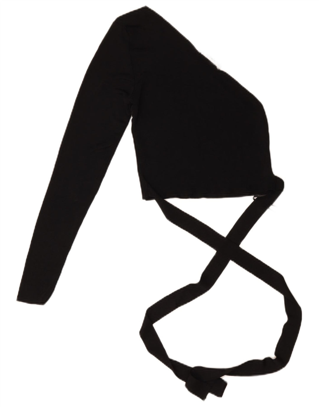 Zara Womens Crop One Ombro Top UK 12 Medium Black Viscose