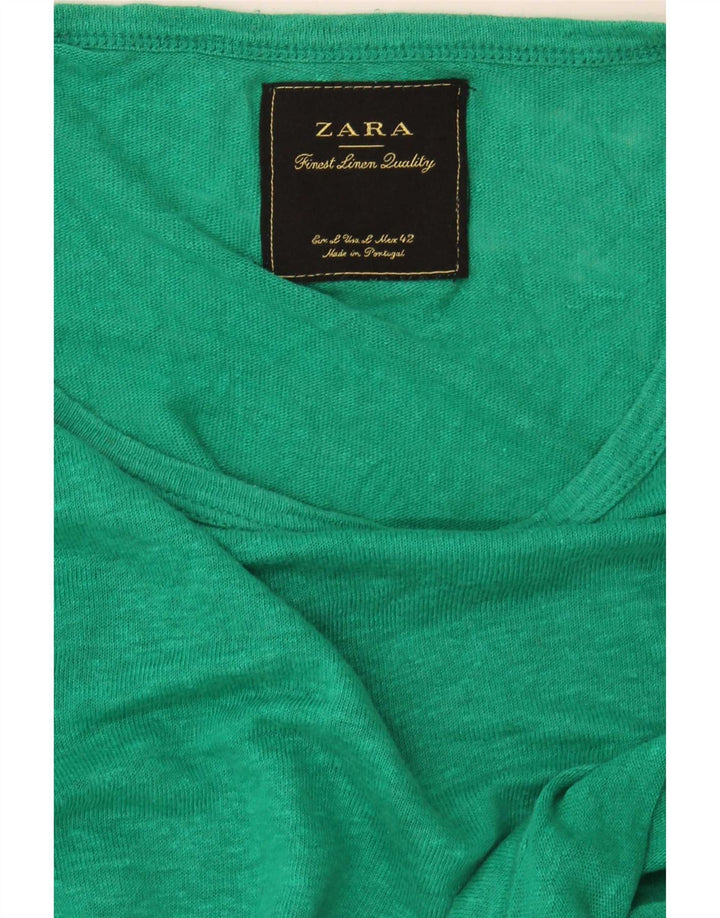 Camiseta masculina Zara Top pequeno verde