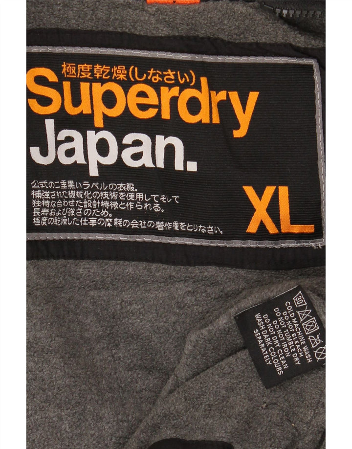 Jaqueta corta-vento masculina SUPERDRY com capuz UK 42 XL preto nylon