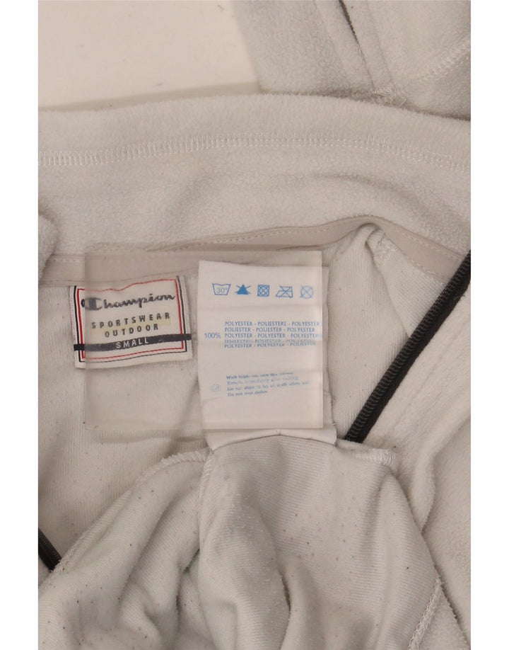 Jaqueta feminina de lã gráfica Champion UK 10 pequena poliéster branco