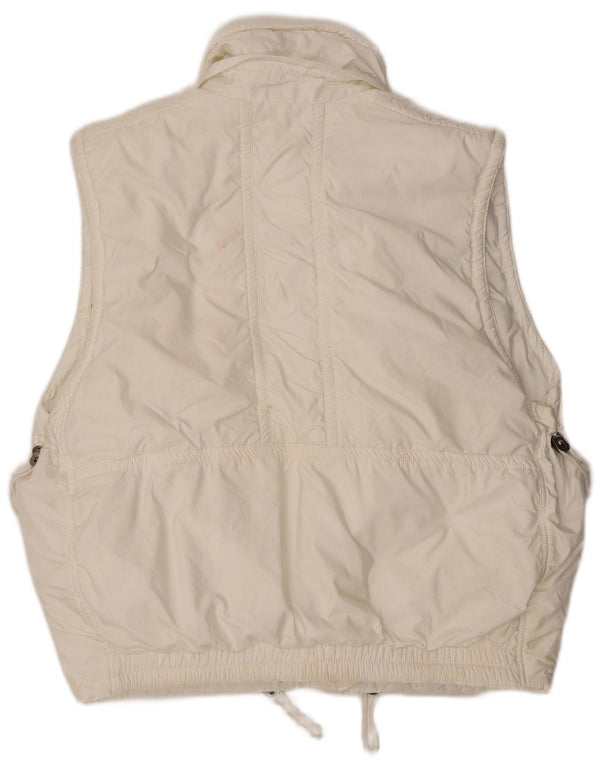 Gilet acolchoado vintage masculino de ajuste solto UK 38 poliéster branco médio