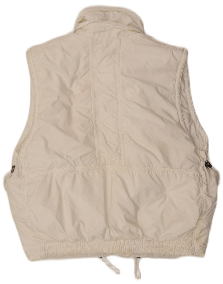 Gilet acolchoado vintage masculino de ajuste solto UK 38 poliéster branco médio