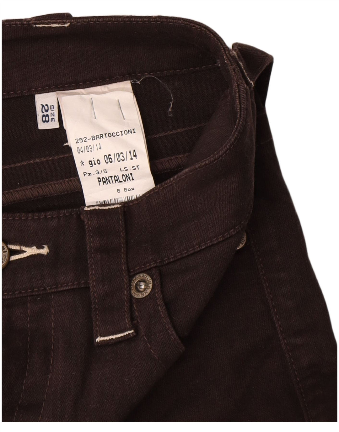Jeans retos femininos Armani W28 L30 algodão marrom