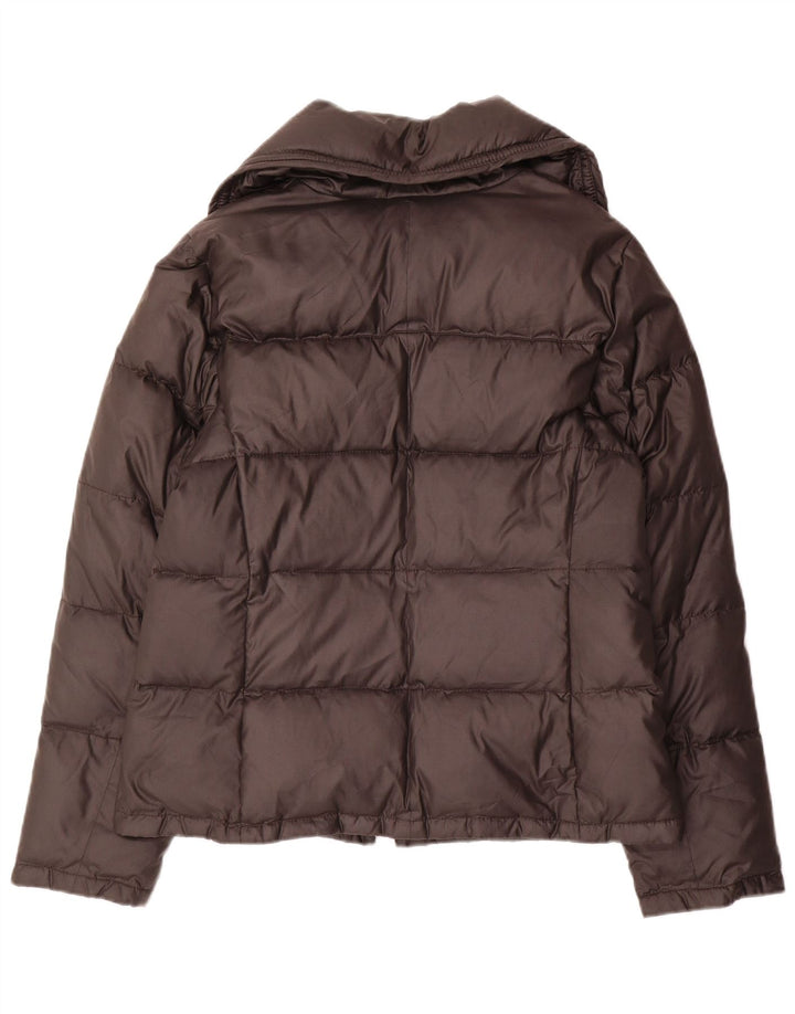 Jaqueta acolchoada feminina Hugo Boss UK 14 grande poliéster marrom