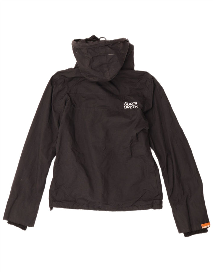 Jaqueta de chuva com capuz feminina Superdry UK 12 médio preto nylon