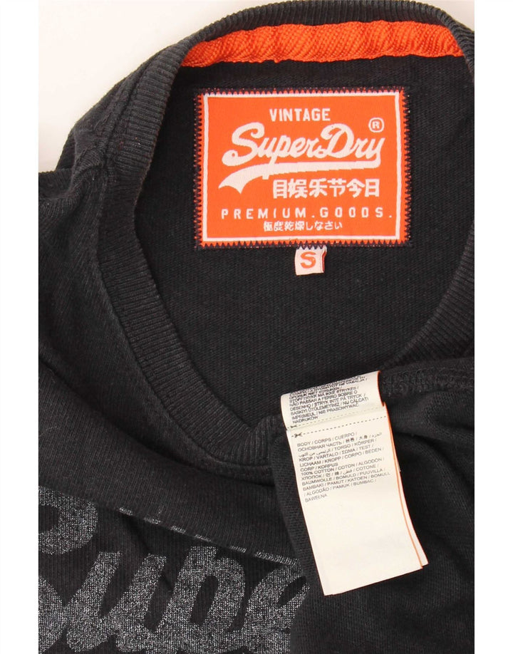 Superdry Mens Graphic T-Shirt Top Pequeno Algodão Cinza