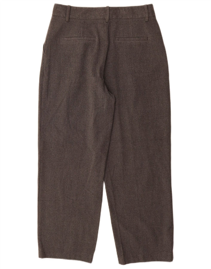 Calça Chino Feminina Zara Cintura Alta Pegged Médio W28 L27 Poliéster Cinza