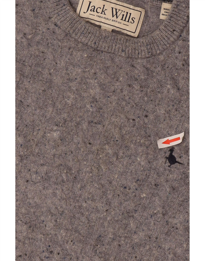 Suéter masculino Jack Wills com gola redonda e lã manchada cinza pequena