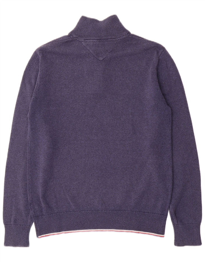 Suéter masculino TOMMY HILFIGER com gola redonda grande azul marinho