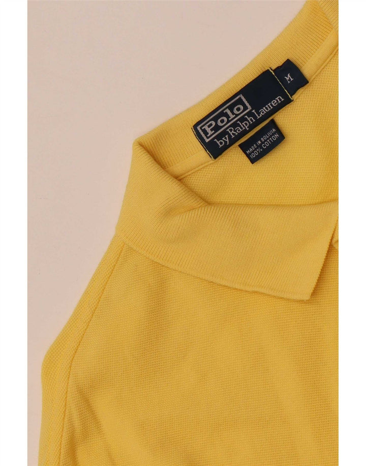 Camisa polo masculina Polo Ralph Lauren de algodão amarelo médio