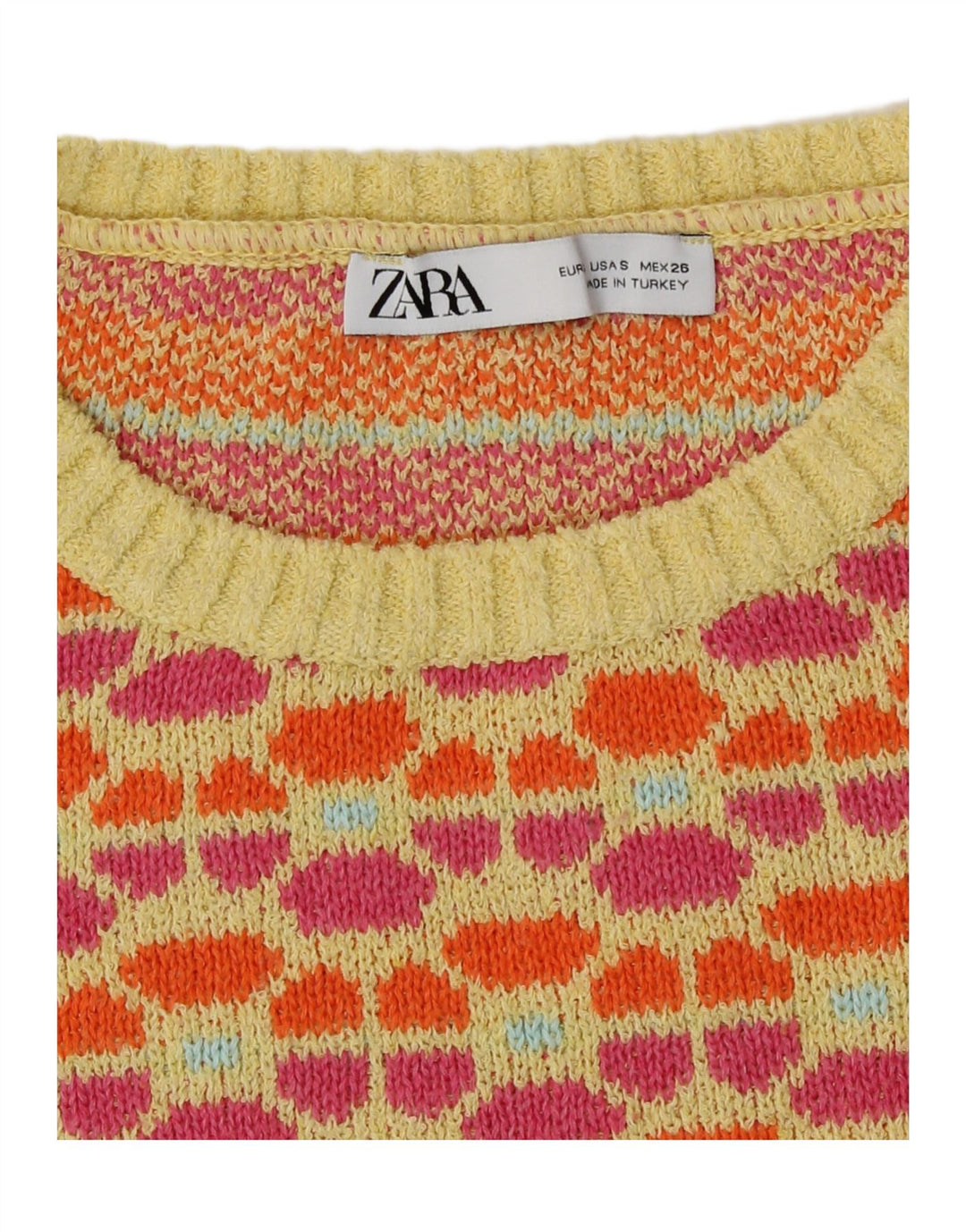 Zara Womens Crop Vest Tank Top UK 10 Pequeno Multicolorido Geométrico