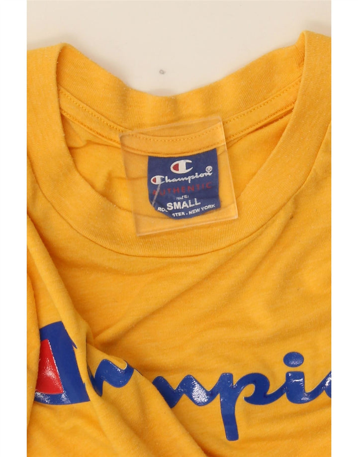 Camiseta gráfica masculina Champion pequena amarela