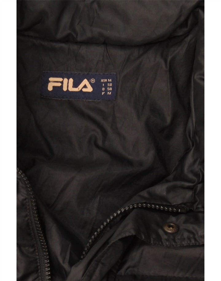 Jaqueta acolchoada masculina Fila IT 50 grande preta