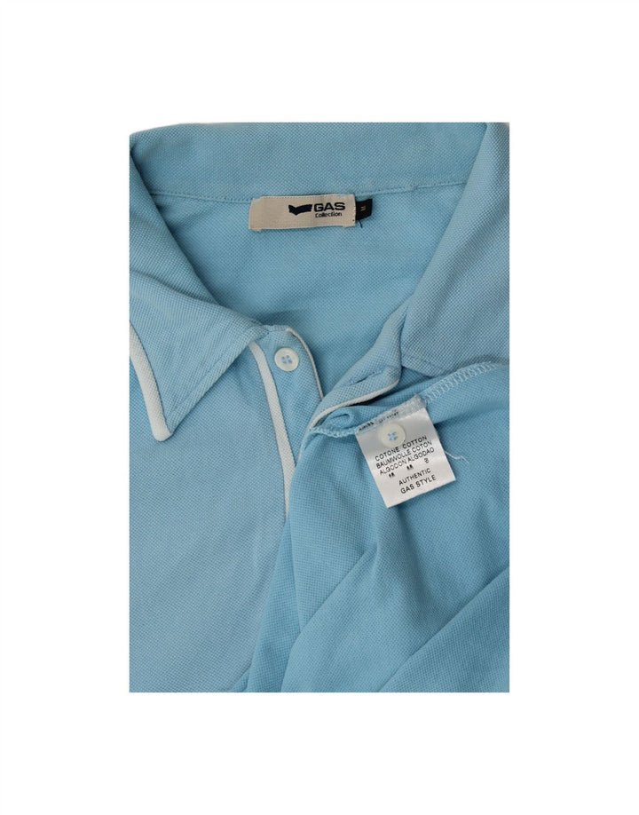 Camisa polo masculina GAS de algodão azul médio