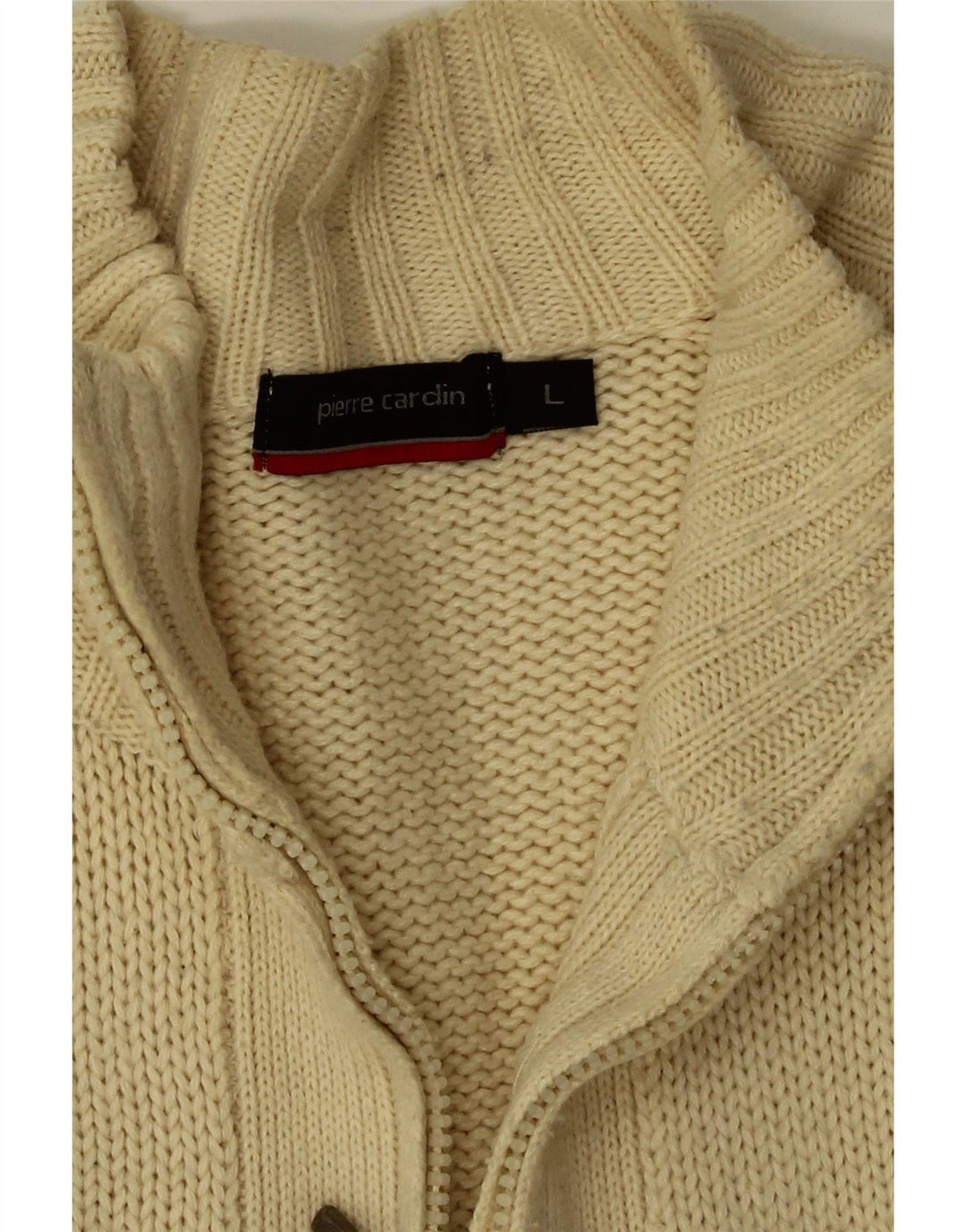 Suéter masculino Pierre Cardin Cardigan grande bege acrílico