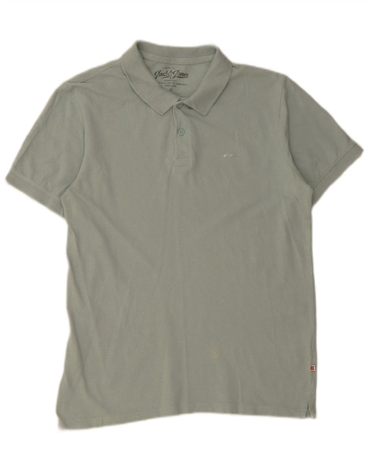 Camisa polo masculina Jack & Jones pequena de algodão verde