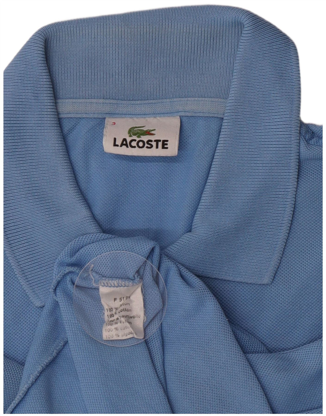 Camisa polo masculina Lacoste tamanho 3 pequeno algodão azul