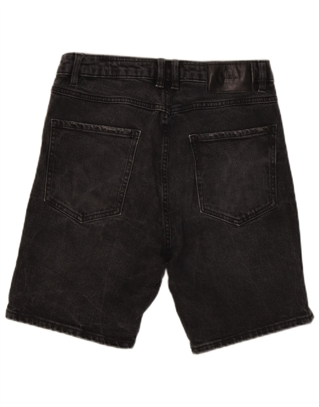 Zara Mens Denim Shorts EU 38 Pequeno W30 Algodão Preto