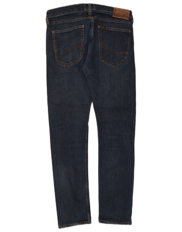 Lee Womens Luke Slim Jeans W31 L30 Azul Marinho Algodão