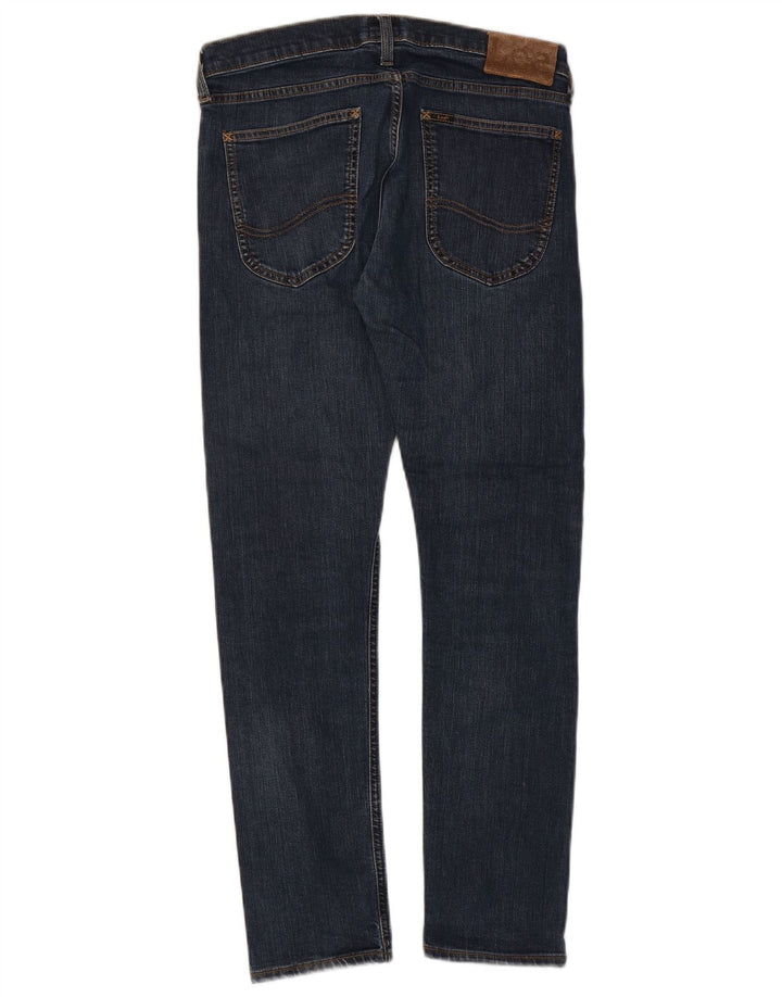 Lee Womens Luke Slim Jeans W31 L30 Azul Marinho Algodão