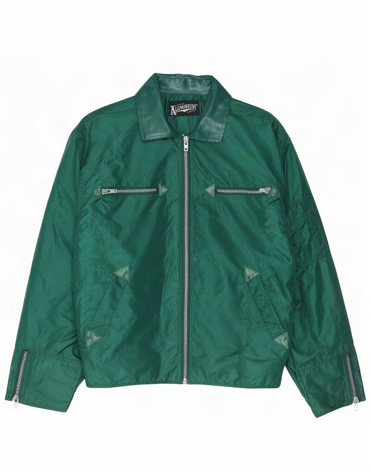 Jaqueta bomber masculina vintage UK 40 grande nylon verde
