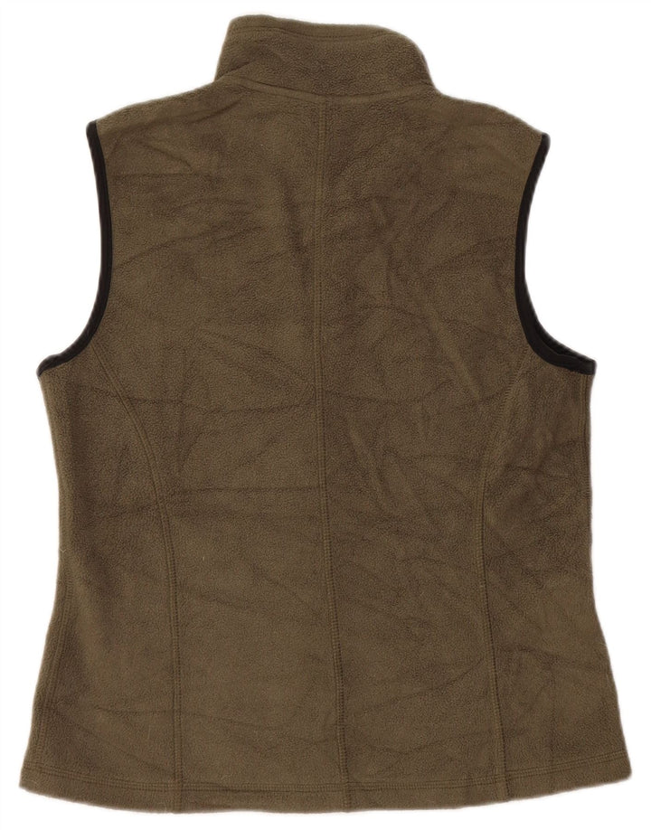 Eddie Bauer Womens Fleece Gilet UK 10 Pequeno Poliéster Cáqui