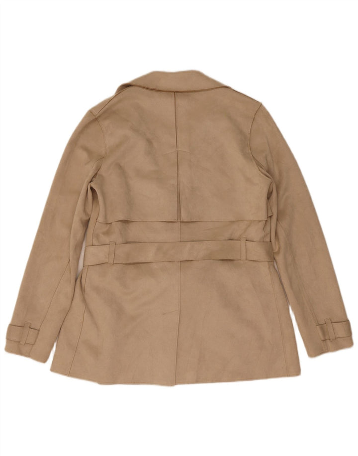Casaco impermeável feminino Zara UK 6 XS poliéster bege