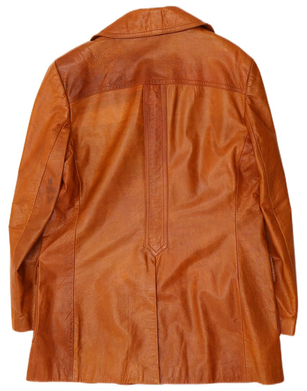 Jaqueta de couro masculina vintage UK 38 marrom médio