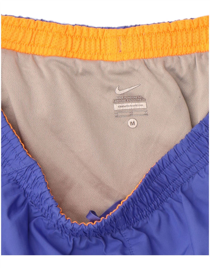 Shorts esportivos femininos Nike UK 14 poliéster colorblock azul médio