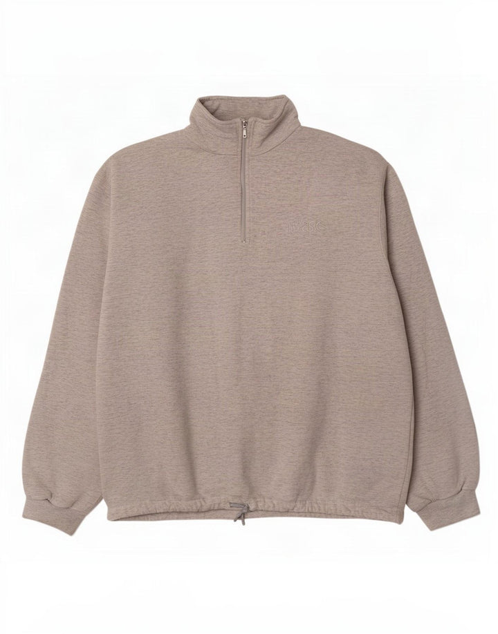 Suéter feminino Asics com zíper e gola UK 20 2XL cinza manchado