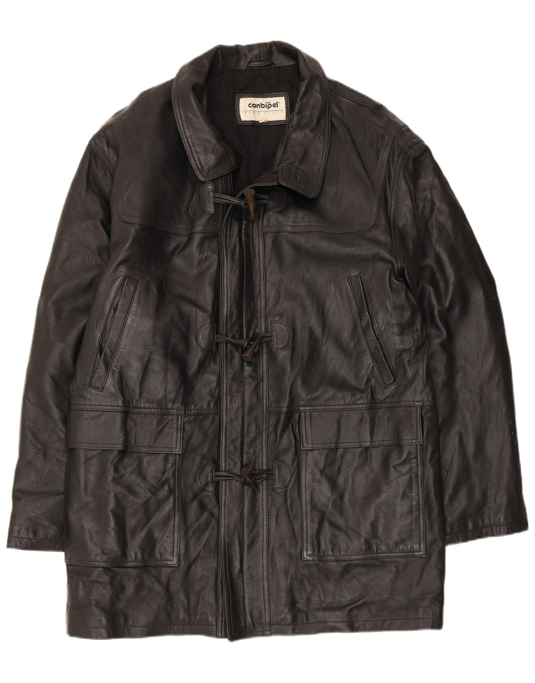 Casaco de couro masculino Conbipel IT 52 grande couro preto
