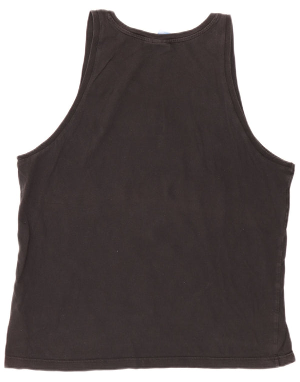 Adidas Womens Graphic Vest Top UK 16 Grande Algodão Preto
