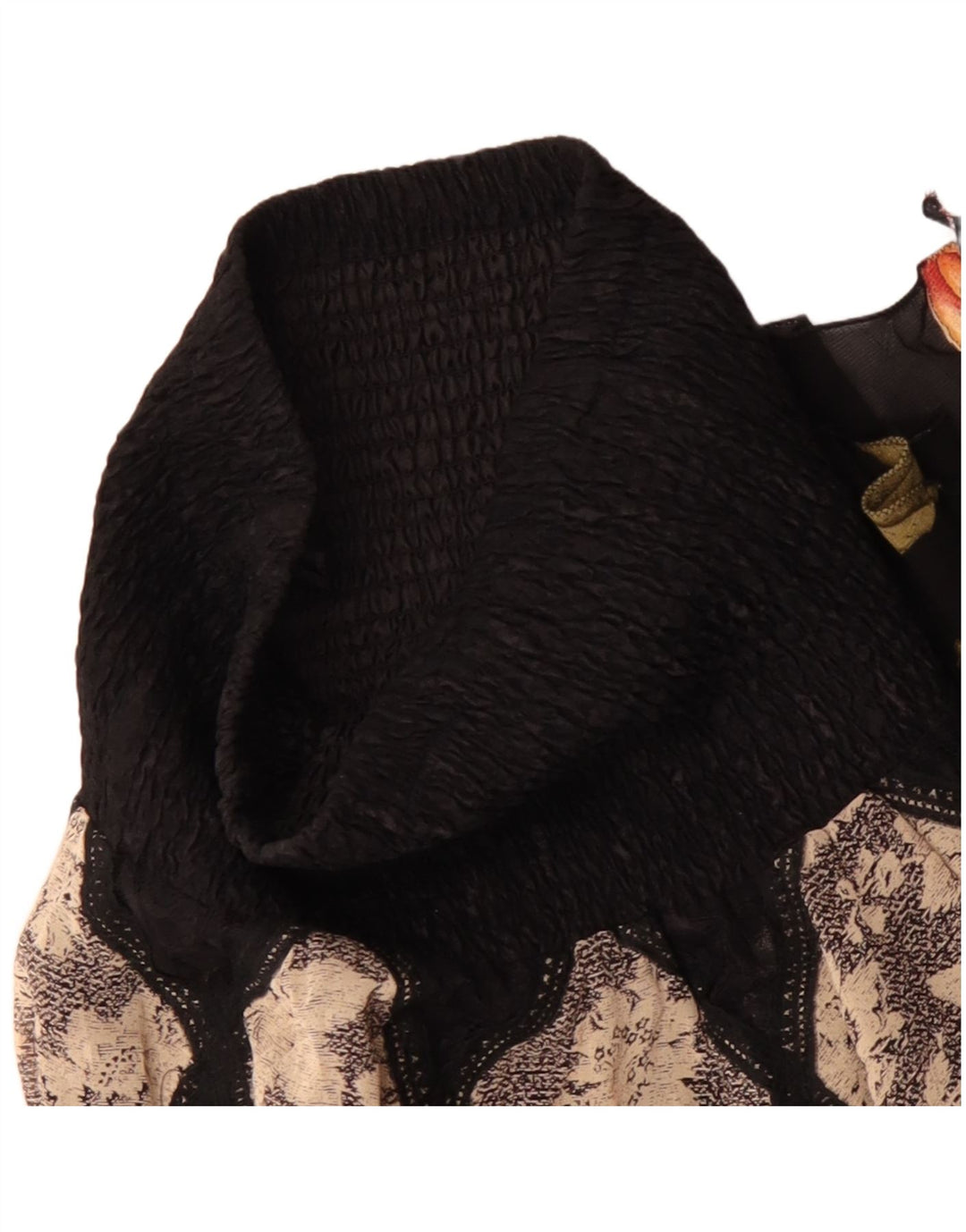 Saia cigana assimétrica feminina vintage W30 patchwork médio multicolorido