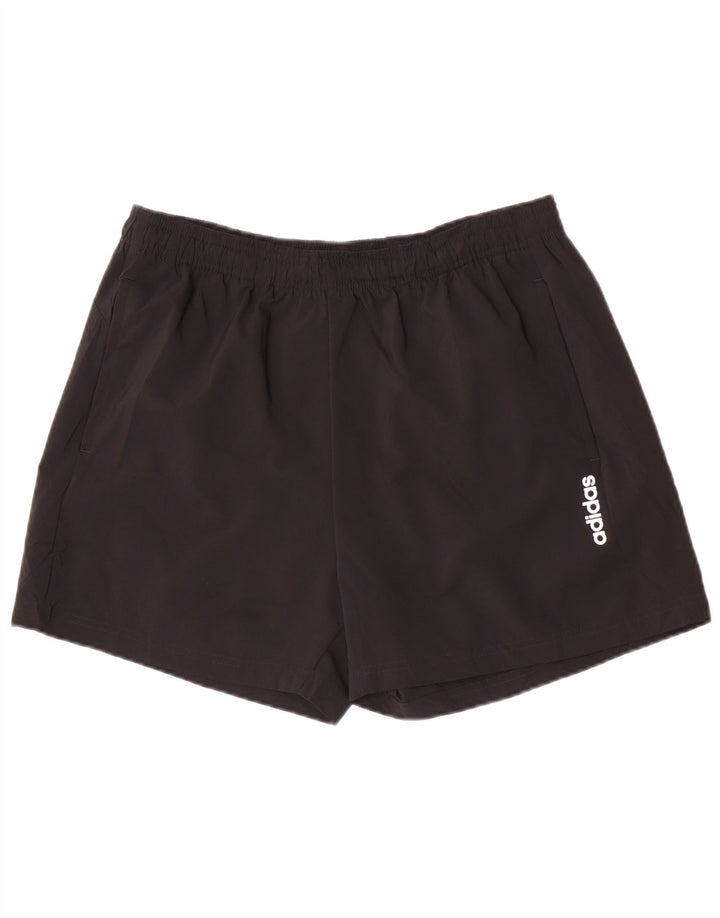 Shorts esportivos masculinos Adidas grande poliéster preto