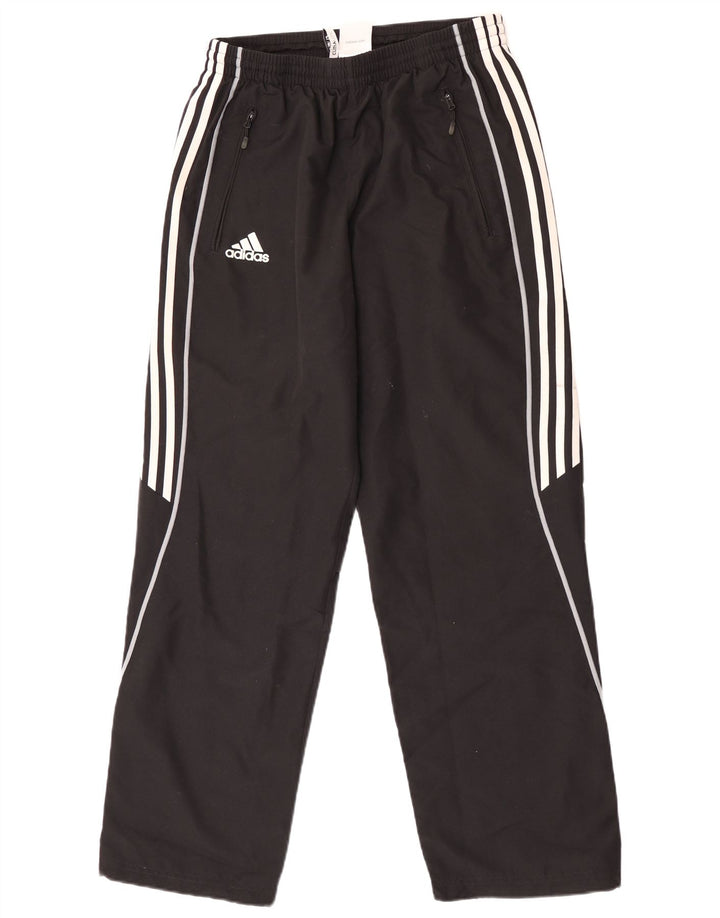 Calça de treino masculina Adidas Climalite média preta listrada de poliéster